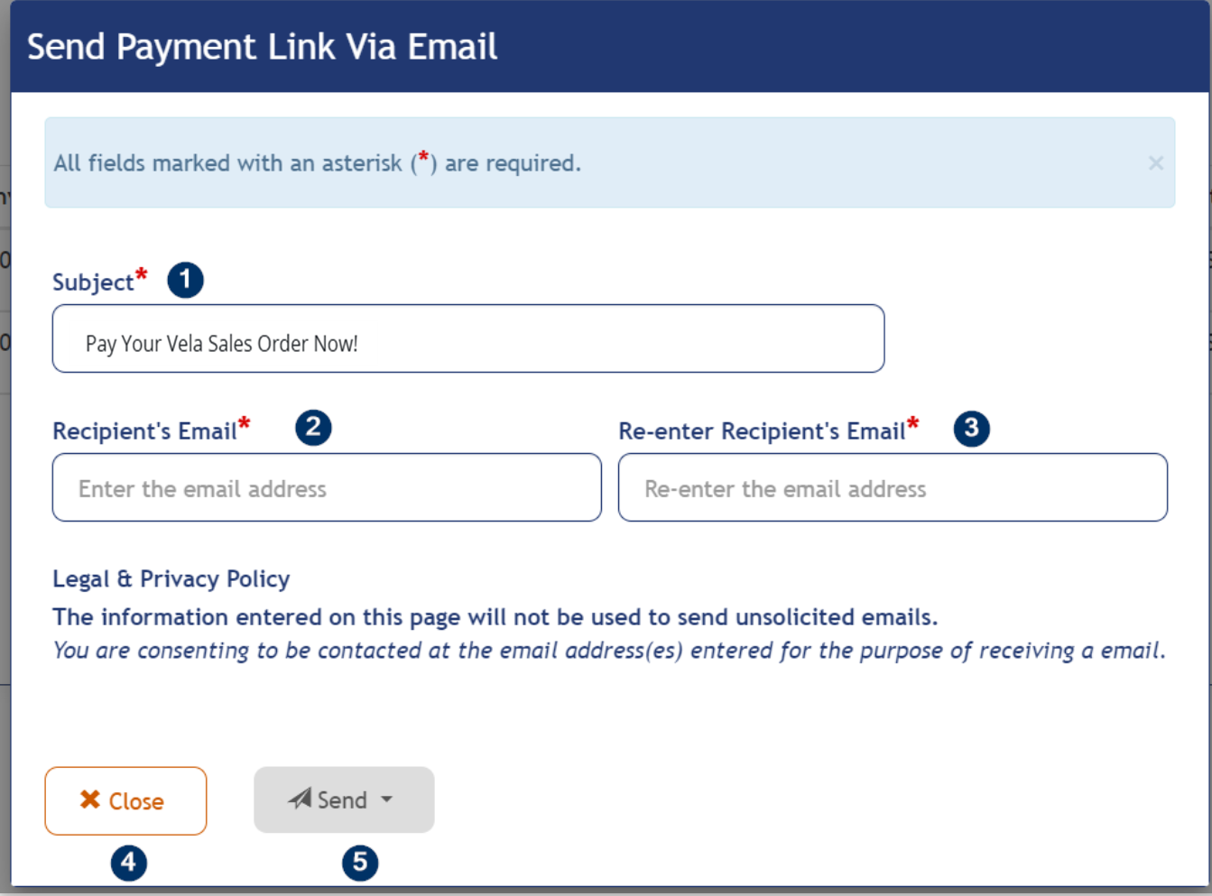 Send Payment Link Via Email